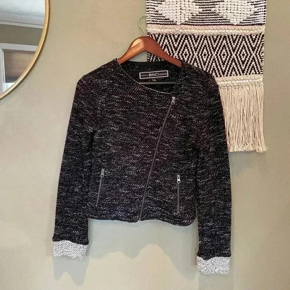 BNCI BY BLANC NOIR MOTORCYCLE STYLE ZIP JACKET S - Picture 1 of 4